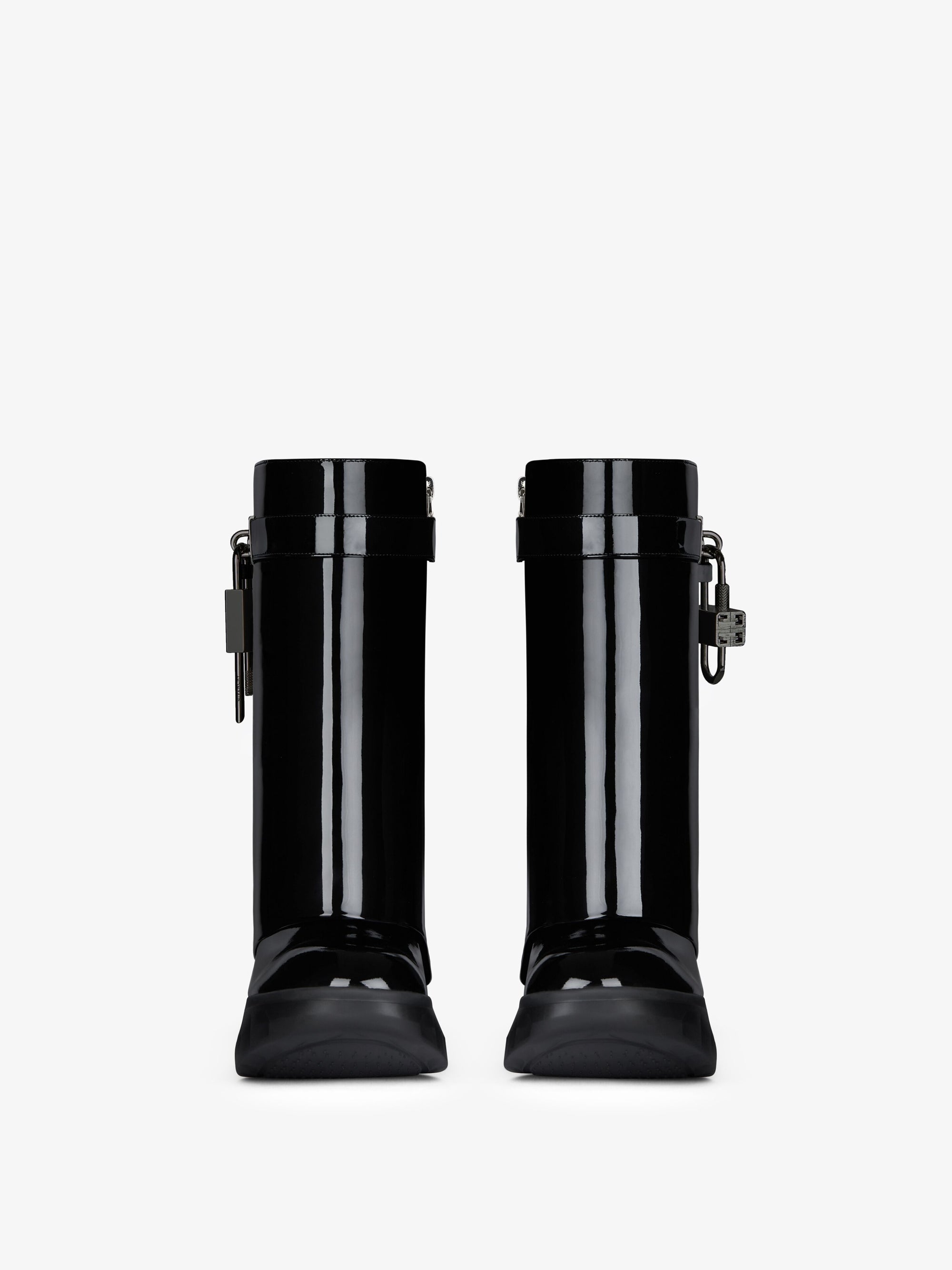 PATENT LEATHER/RUTHENIUM PADLOCKS