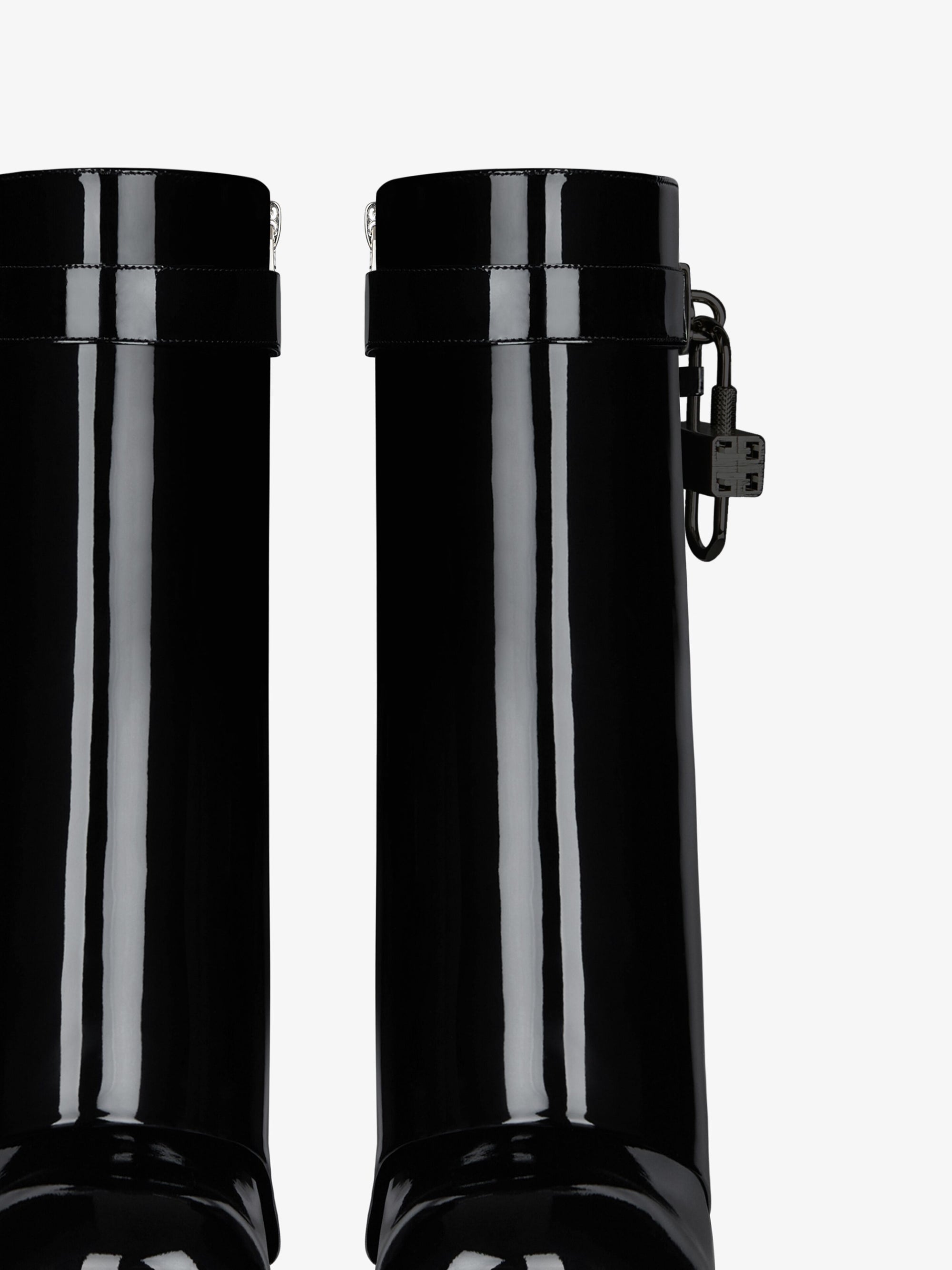 PATENT LEATHER/RUTHENIUM PADLOCKS