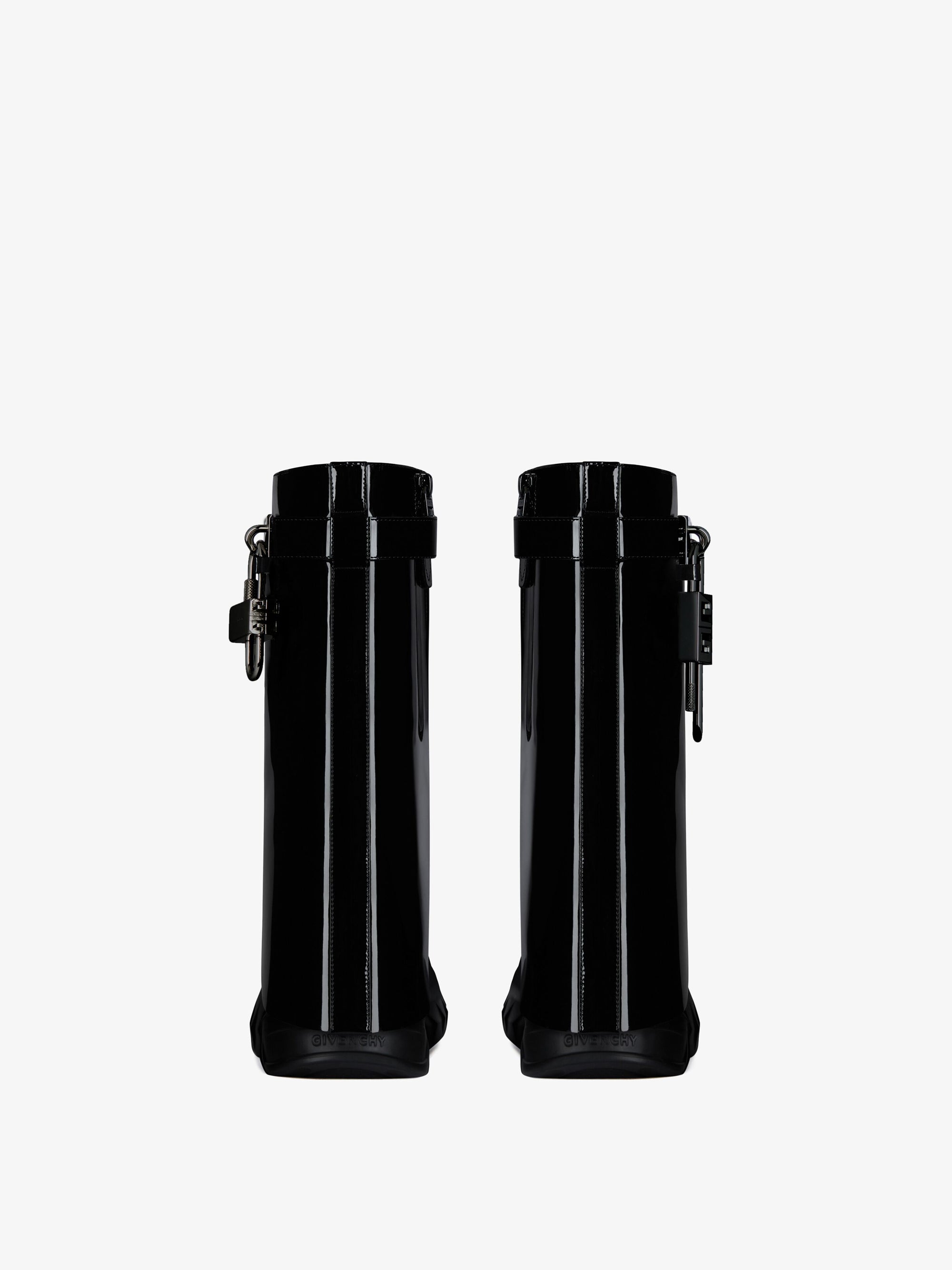 PATENT LEATHER/RUTHENIUM PADLOCKS