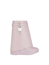 Bottines Shark Lock Biker 120 en cuir grainé - Light Pink