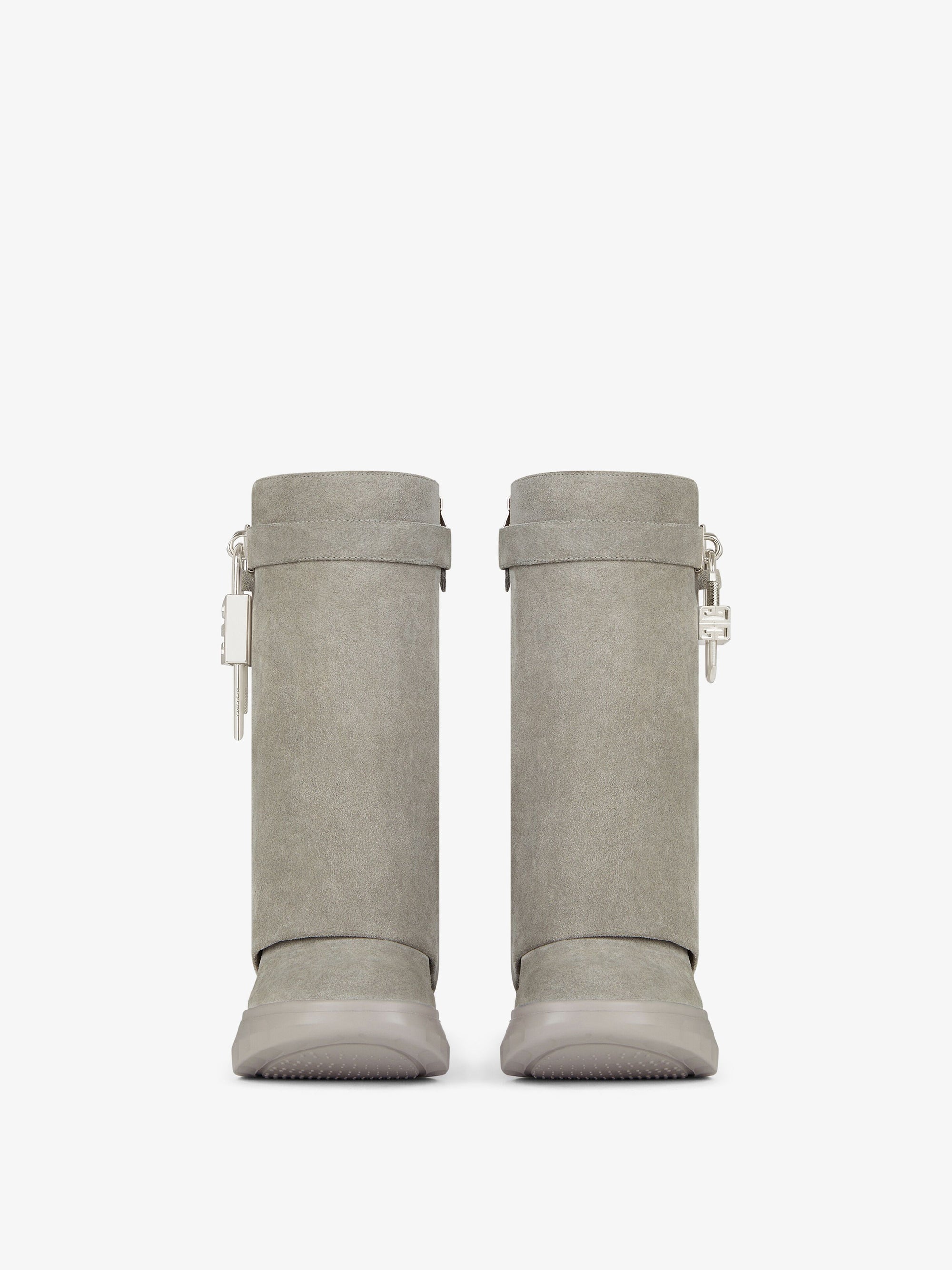 SUEDE LEATHER/ SILVERY PADLOCK
