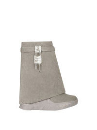 Bottines Shark Lock Biker 120 en cuir grainé - Medium Grey