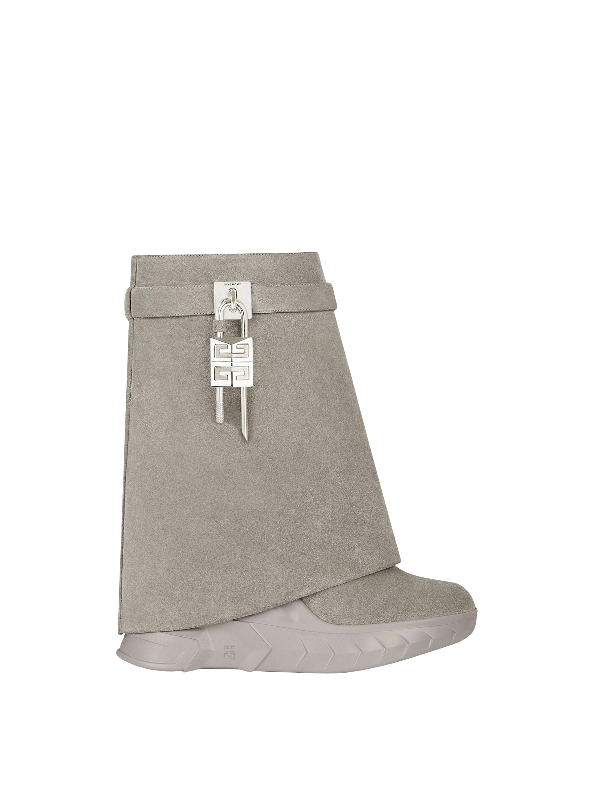 Bottines Shark Lock Biker 120 en cuir grainé - Medium Grey