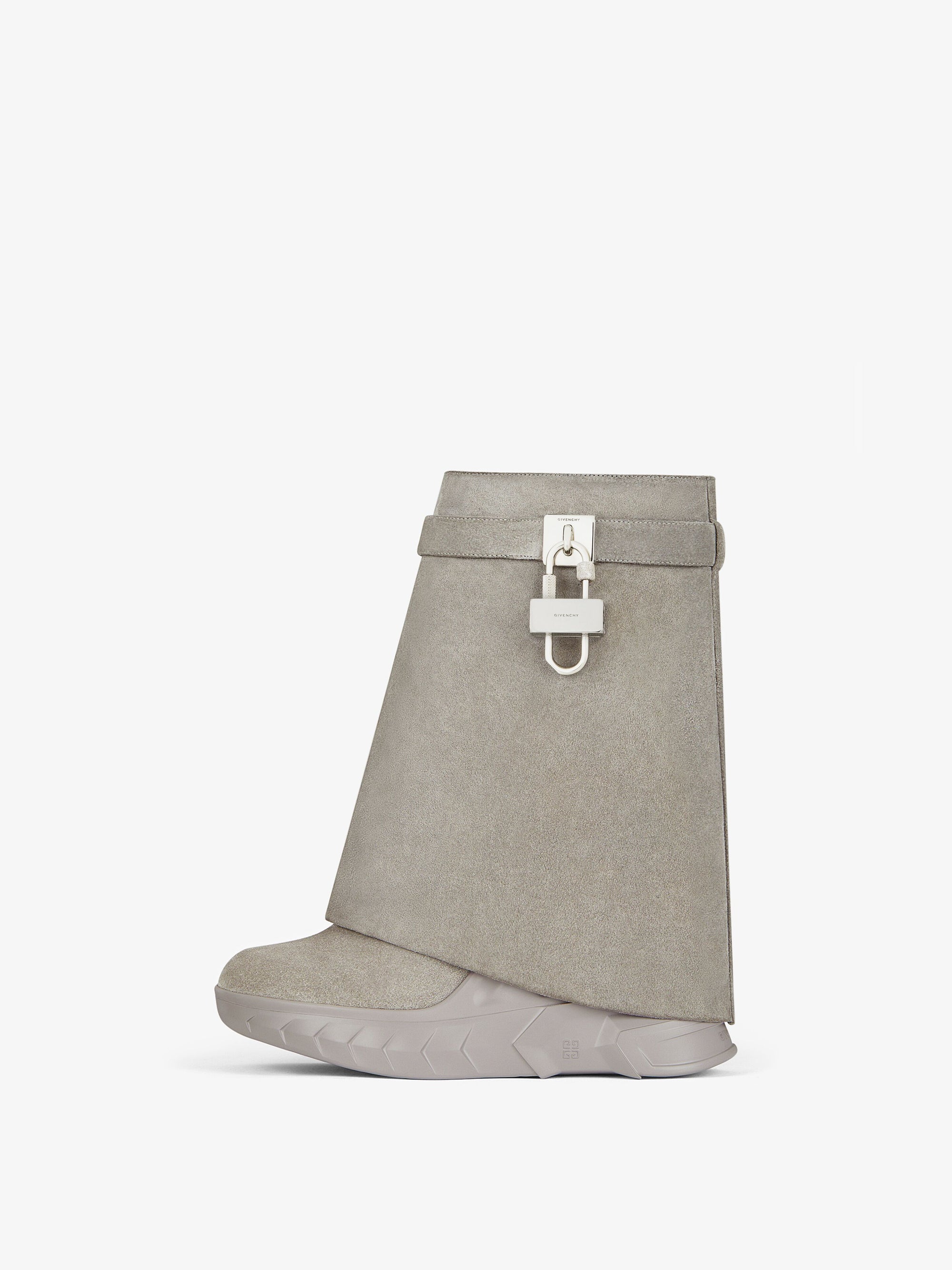 SUEDE LEATHER/ SILVERY PADLOCK