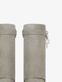 SUEDE LEATHER/ SILVERY PADLOCK