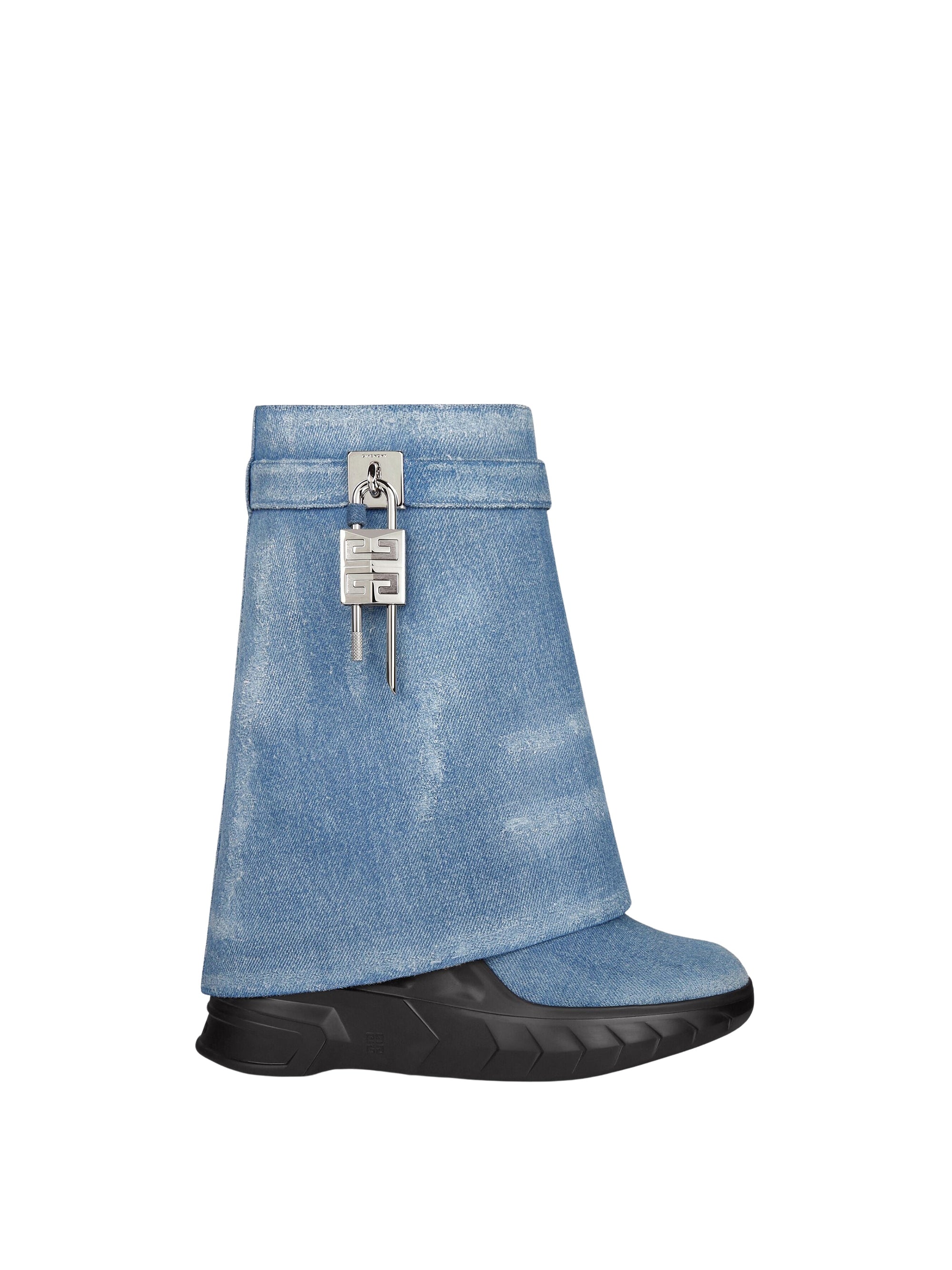 Bottines Shark Lock Biker 85 en denim - Medium Blue