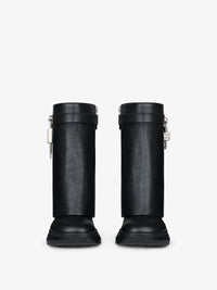 Bottines Shark Lock Biker 85 en cuir grainé - Black