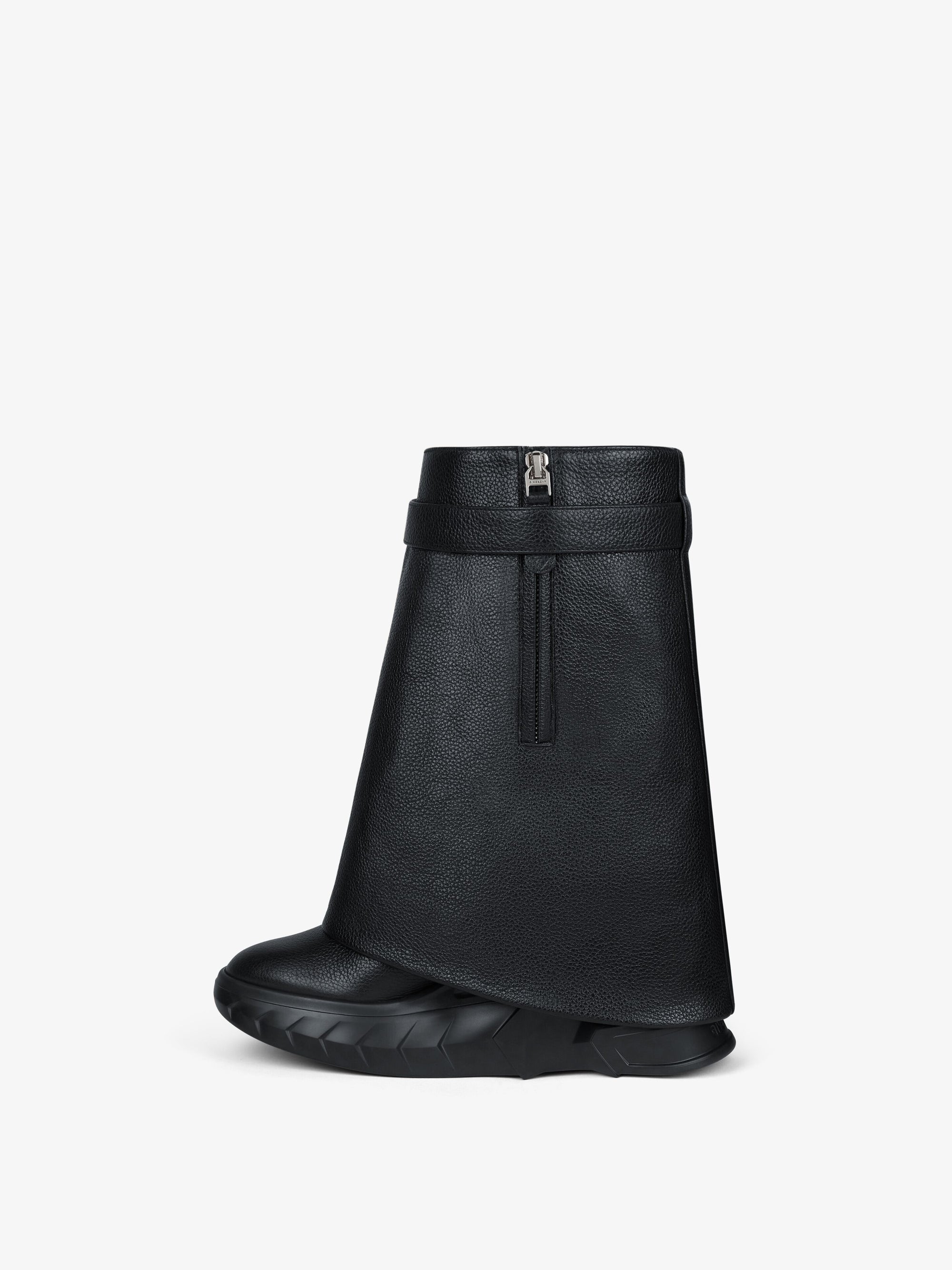 Bottines Shark Lock Biker 85 en cuir grainé - Black
