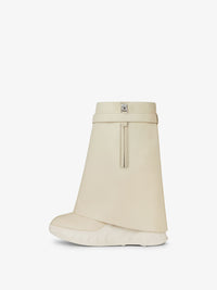 Bottines Shark Lock Biker 85 en cuir grainé - Beige