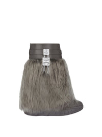 Shark Lock Biker 85 Ankle Boots in Grained Leather - Charcoal