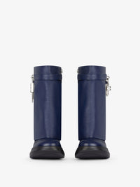 SHARK LOCK ANKLE BOOTS BIKER LOW WEDGE