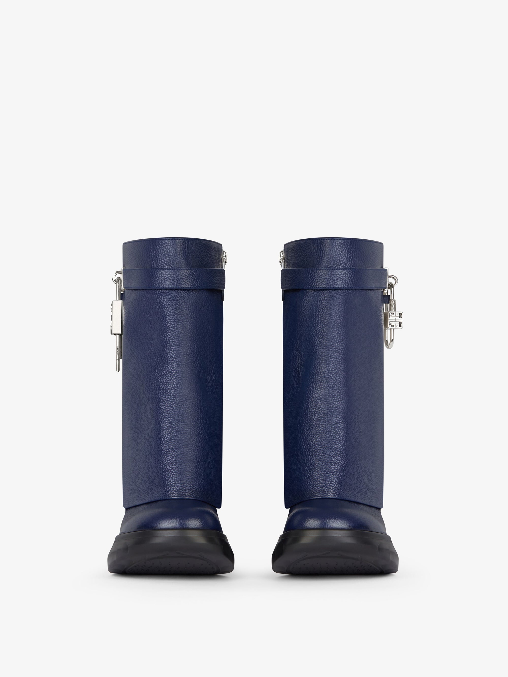SHARK LOCK ANKLE BOOTS BIKER LOW WEDGE