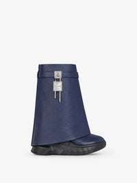 SHARK LOCK ANKLE BOOTS BIKER LOW WEDGE