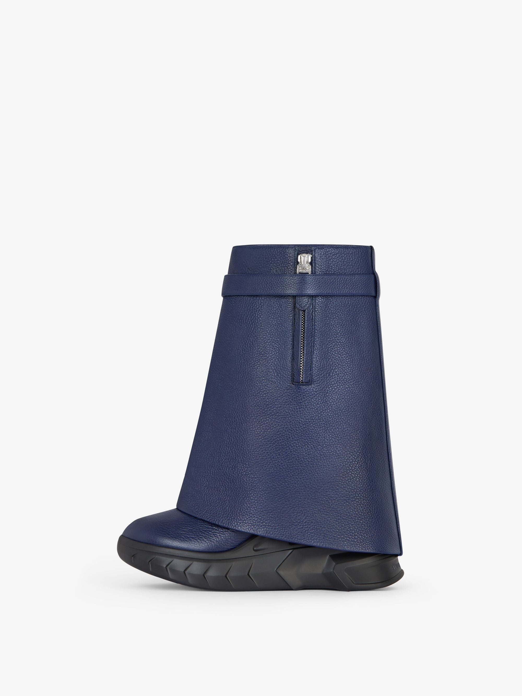 SHARK LOCK ANKLE BOOTS BIKER LOW WEDGE