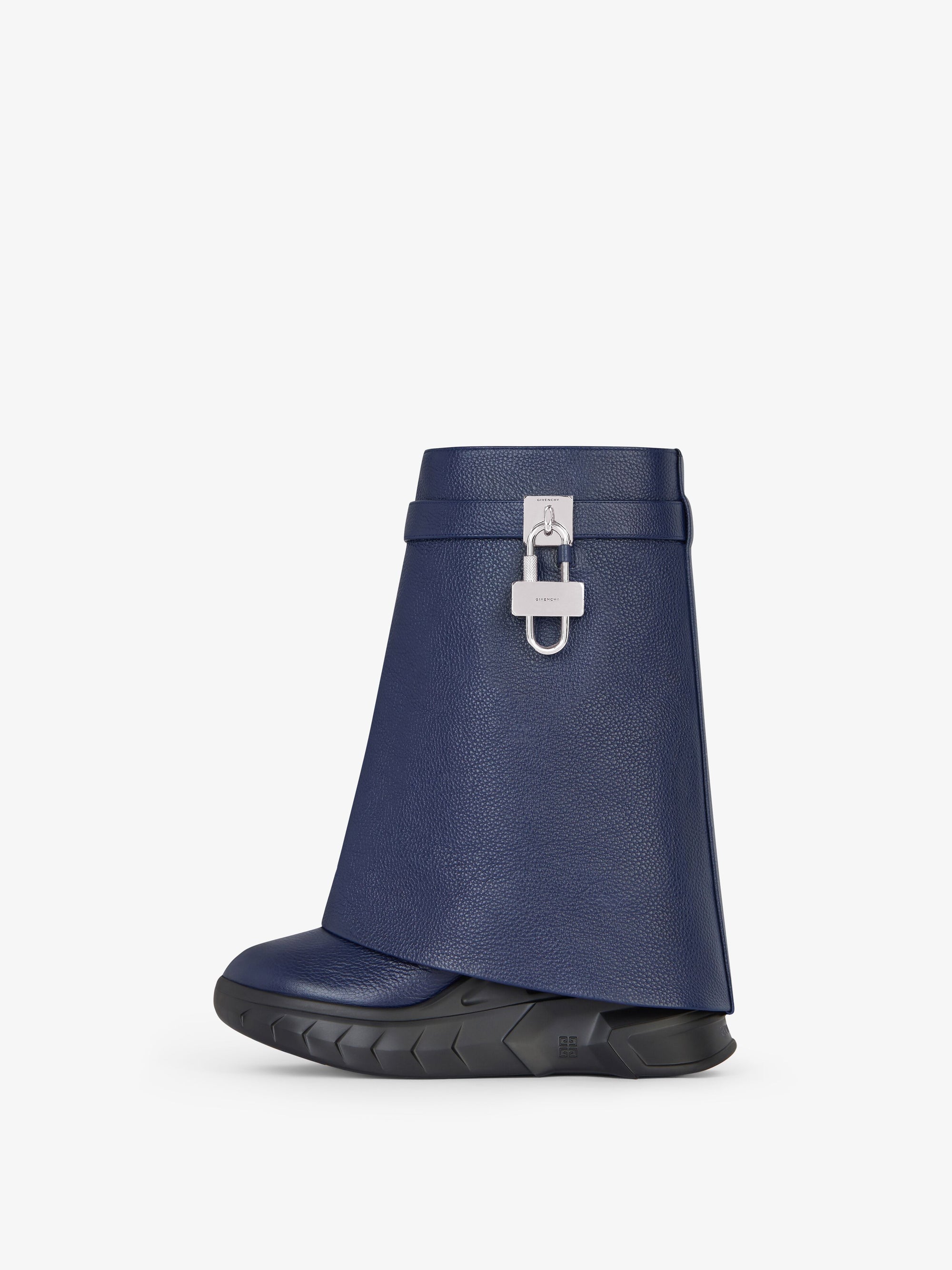 SHARK LOCK ANKLE BOOTS BIKER LOW WEDGE
