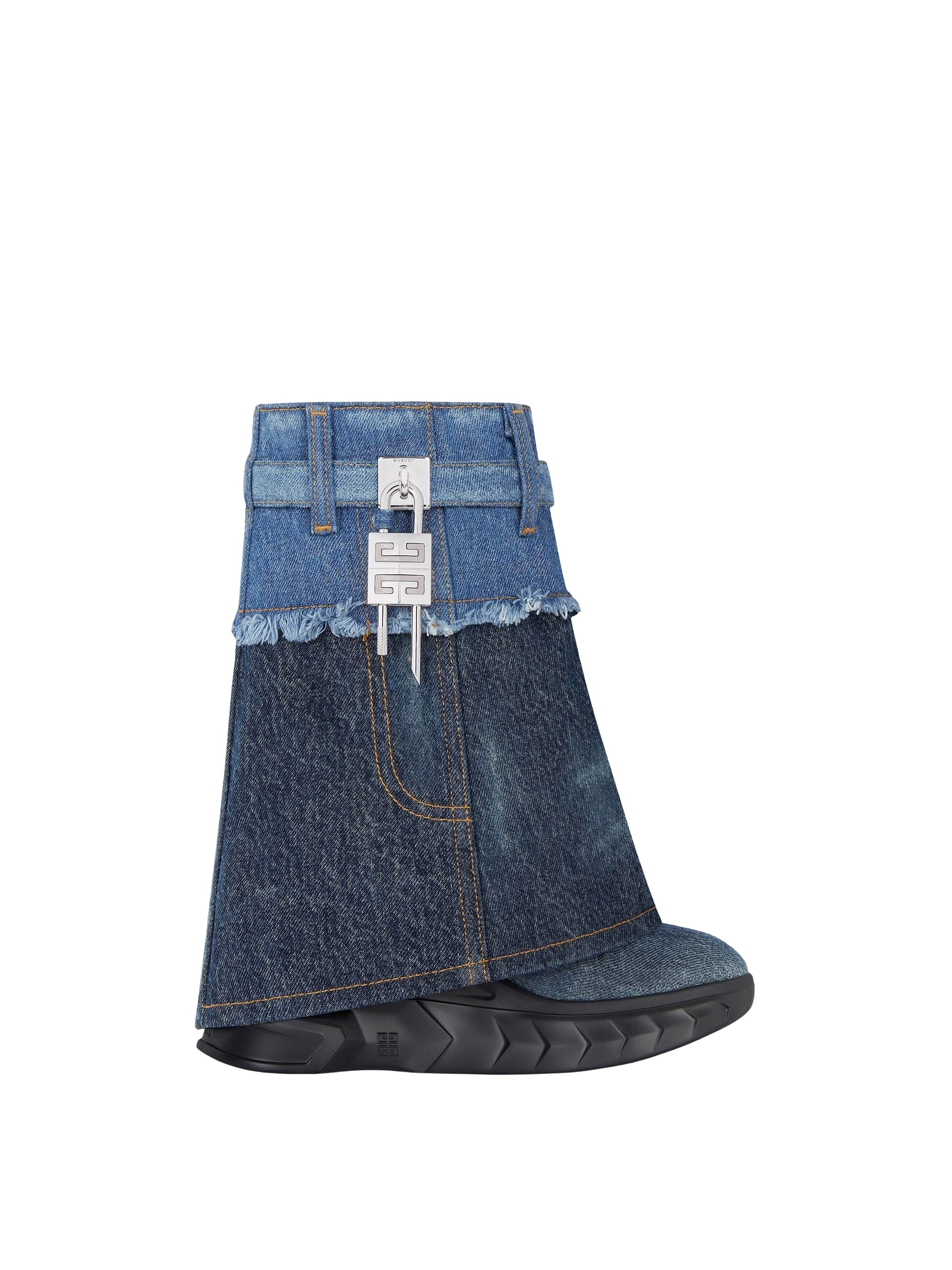 Bottines Shark Lock Biker 85 en cuir grainé - Dark Blue