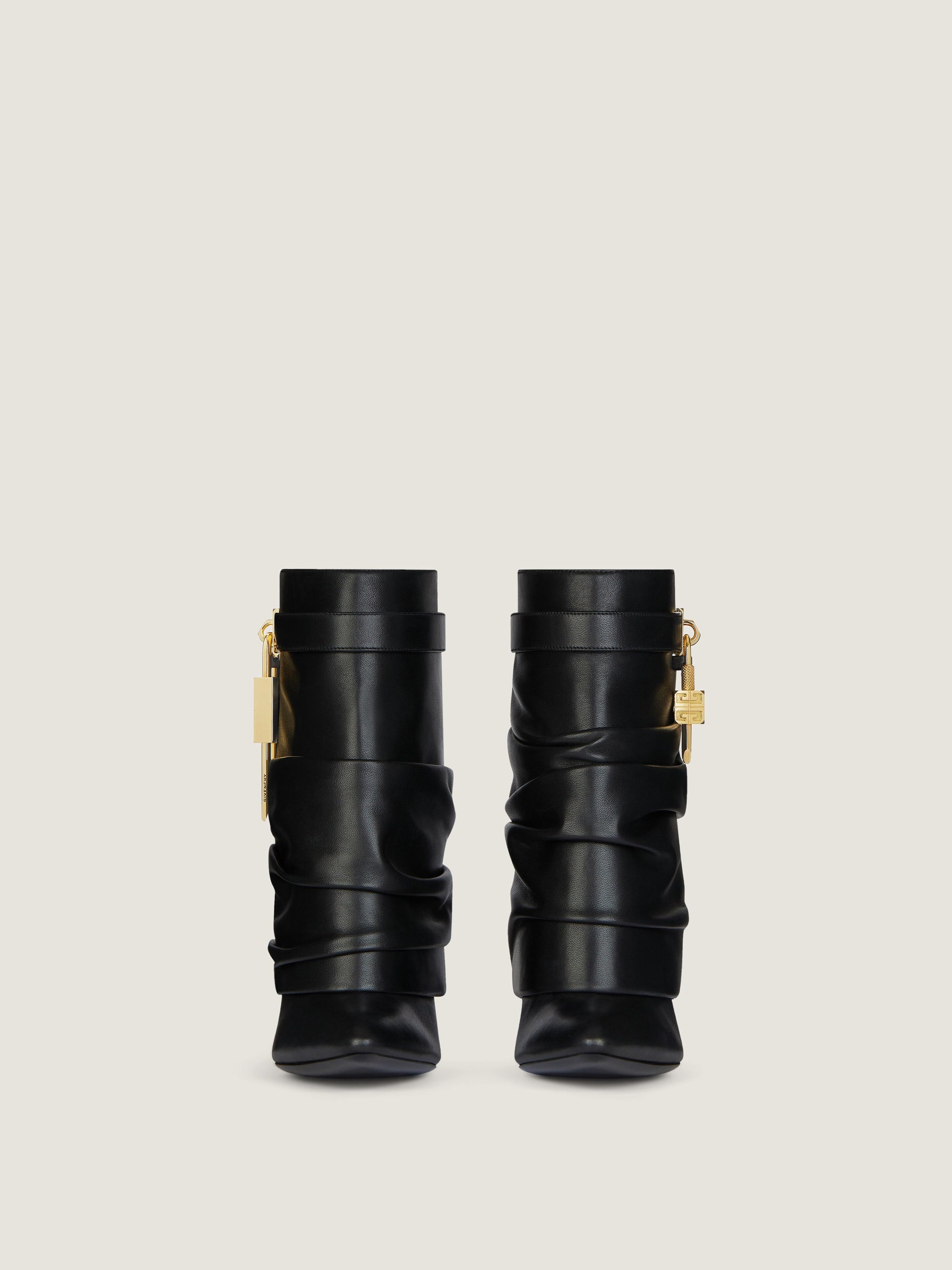 SHARK LOCK STILETTO ANKLE BOOTS
