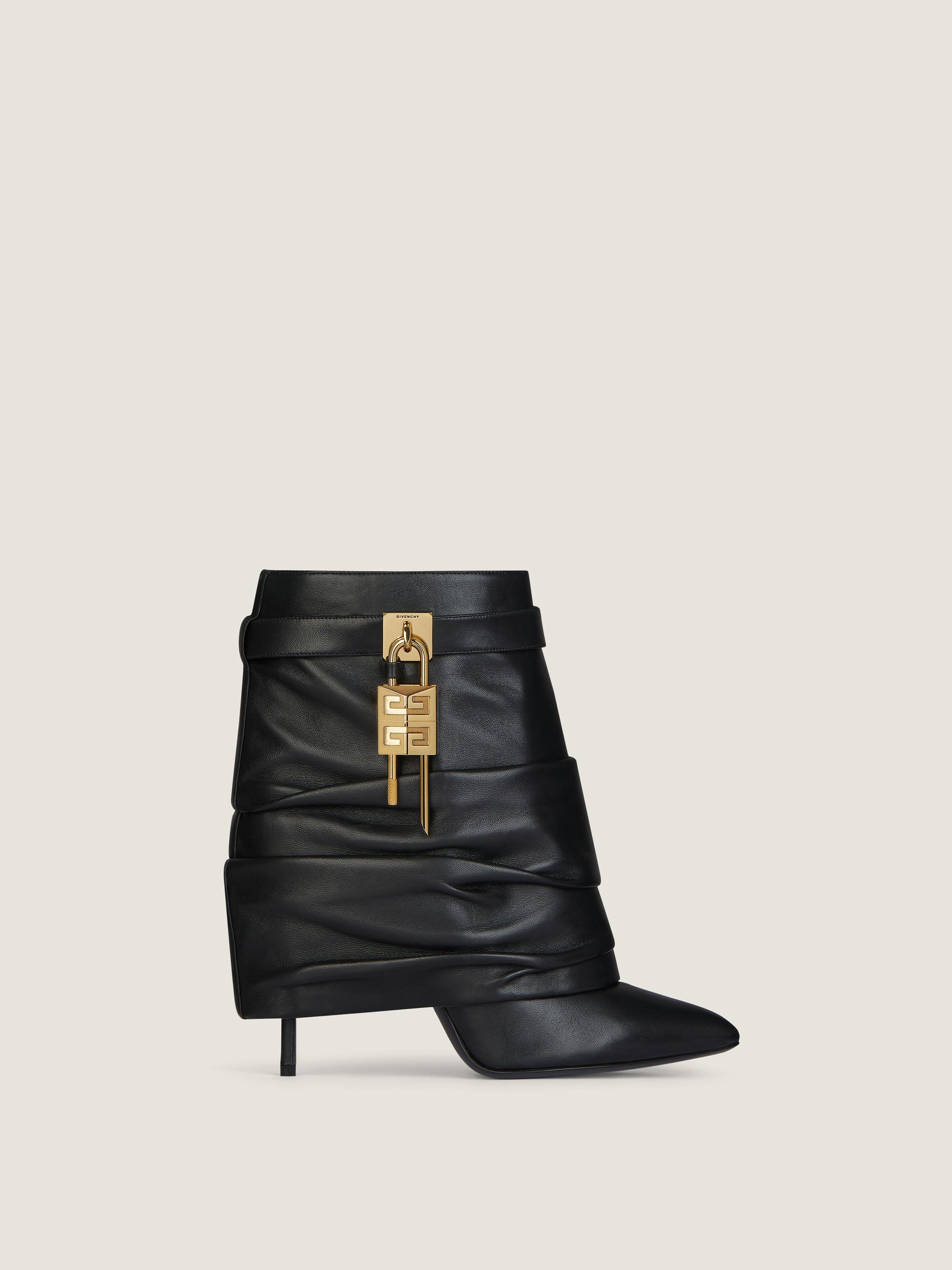 SHARK LOCK STILETTO ANKLE BOOTS