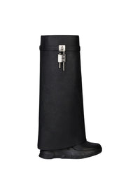 Bottes Shark Lock Biker 120 en cuir grainé - Black