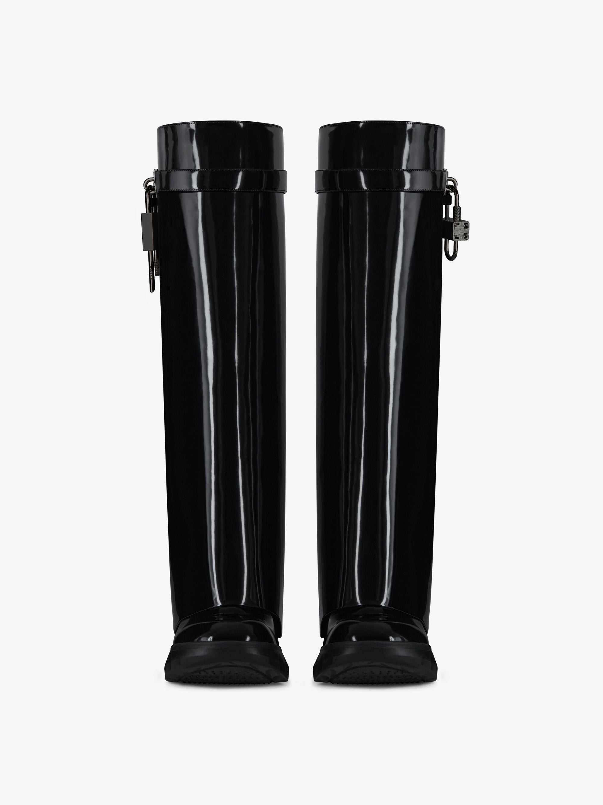 Bottes Shark Lock Biker 120 en cuir verni - Black