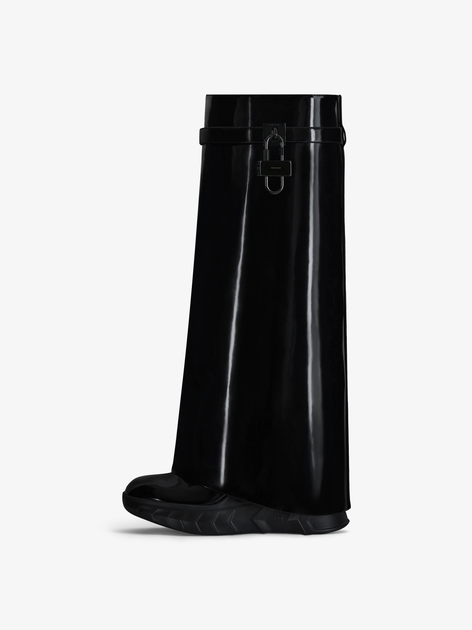 Bottes Shark Lock Biker 120 en cuir verni - Black
