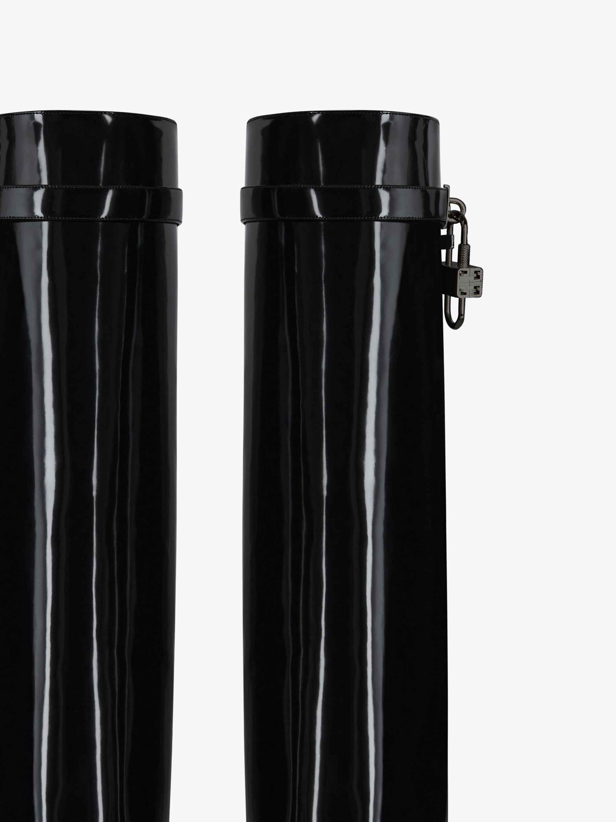 Bottes Shark Lock Biker 120 en cuir verni - Black
