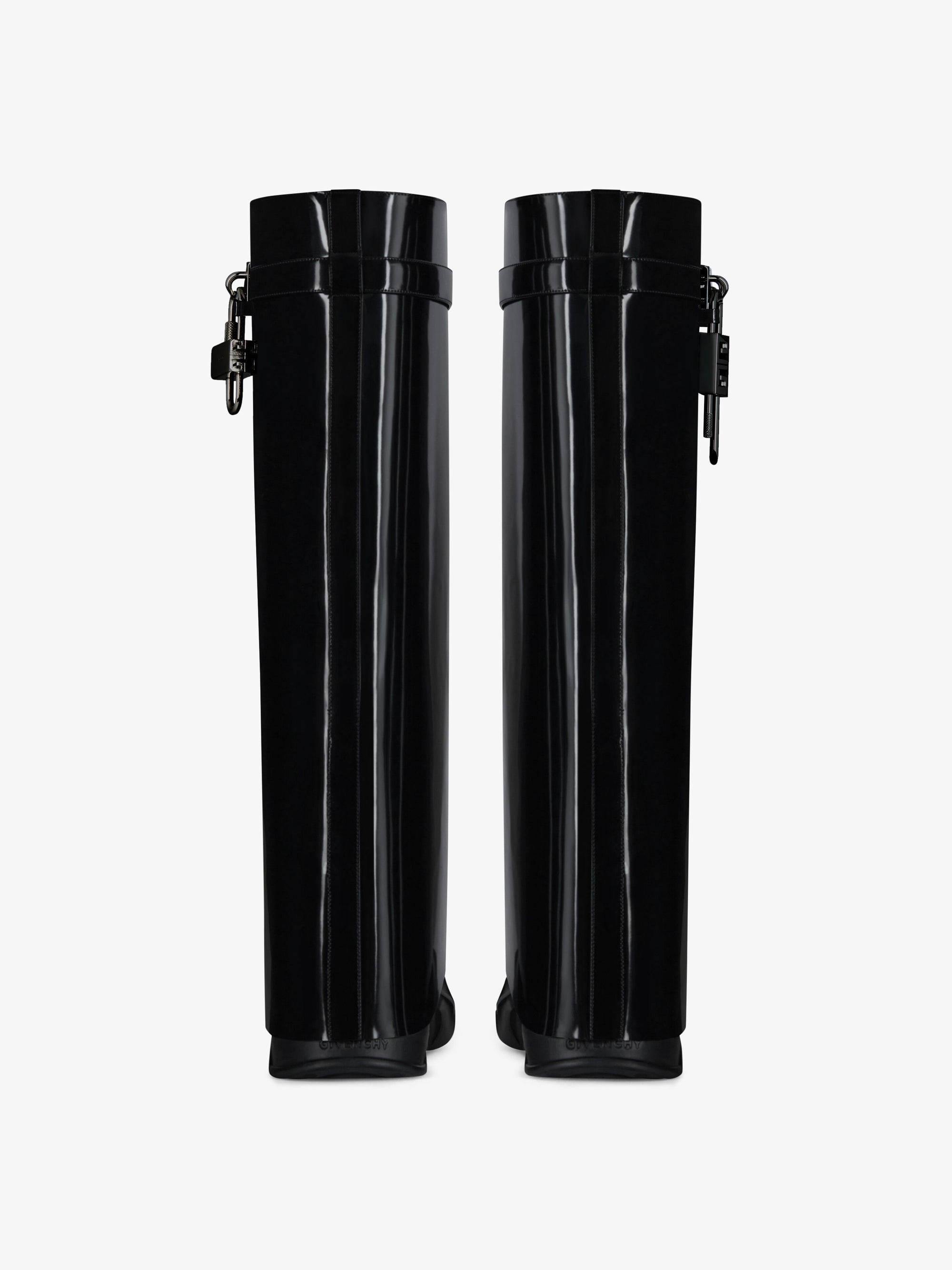 Bottes Shark Lock Biker 120 en cuir verni - Black