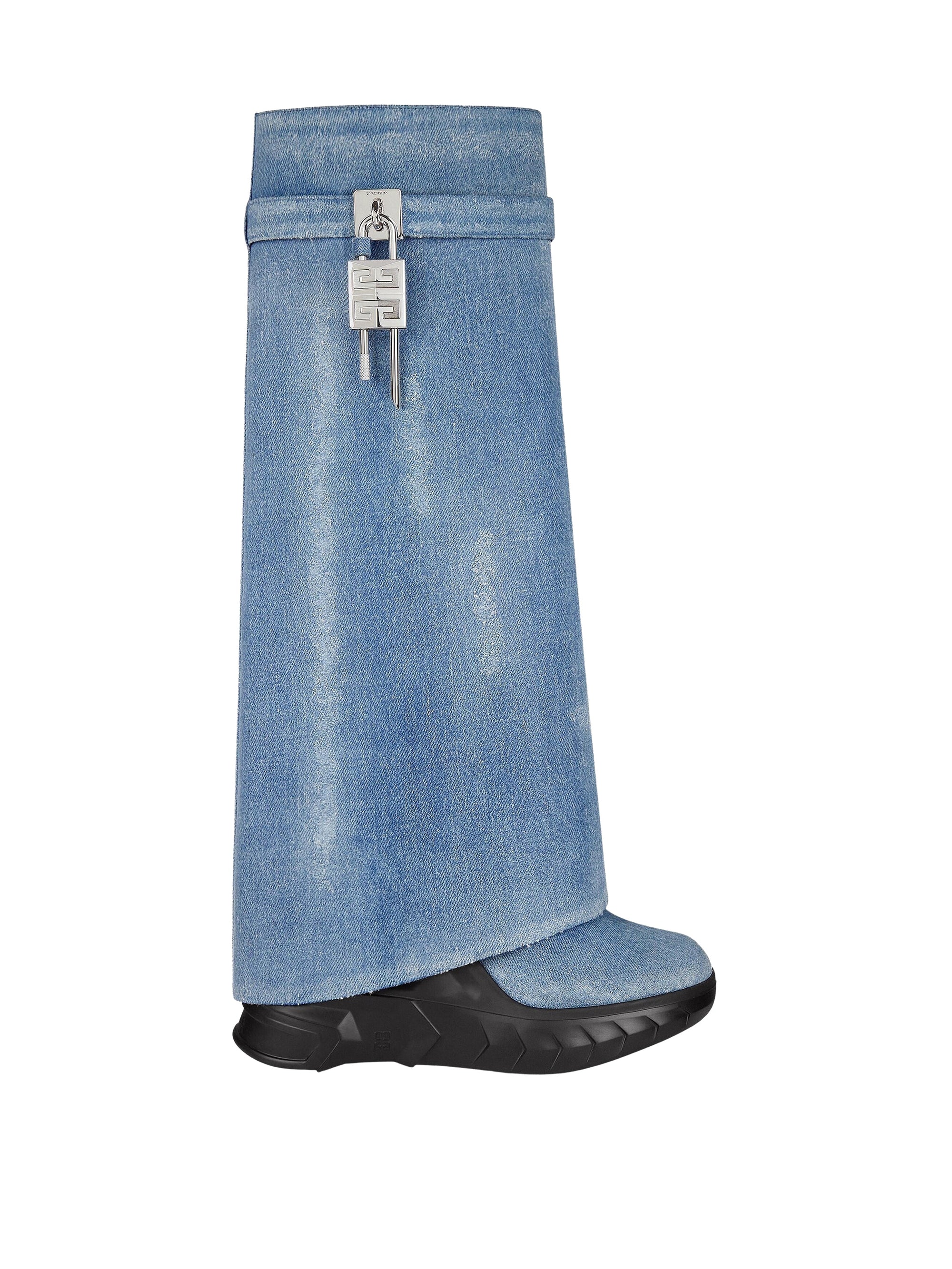 Shark Lock Biker 120 denim boots – Medium Blue