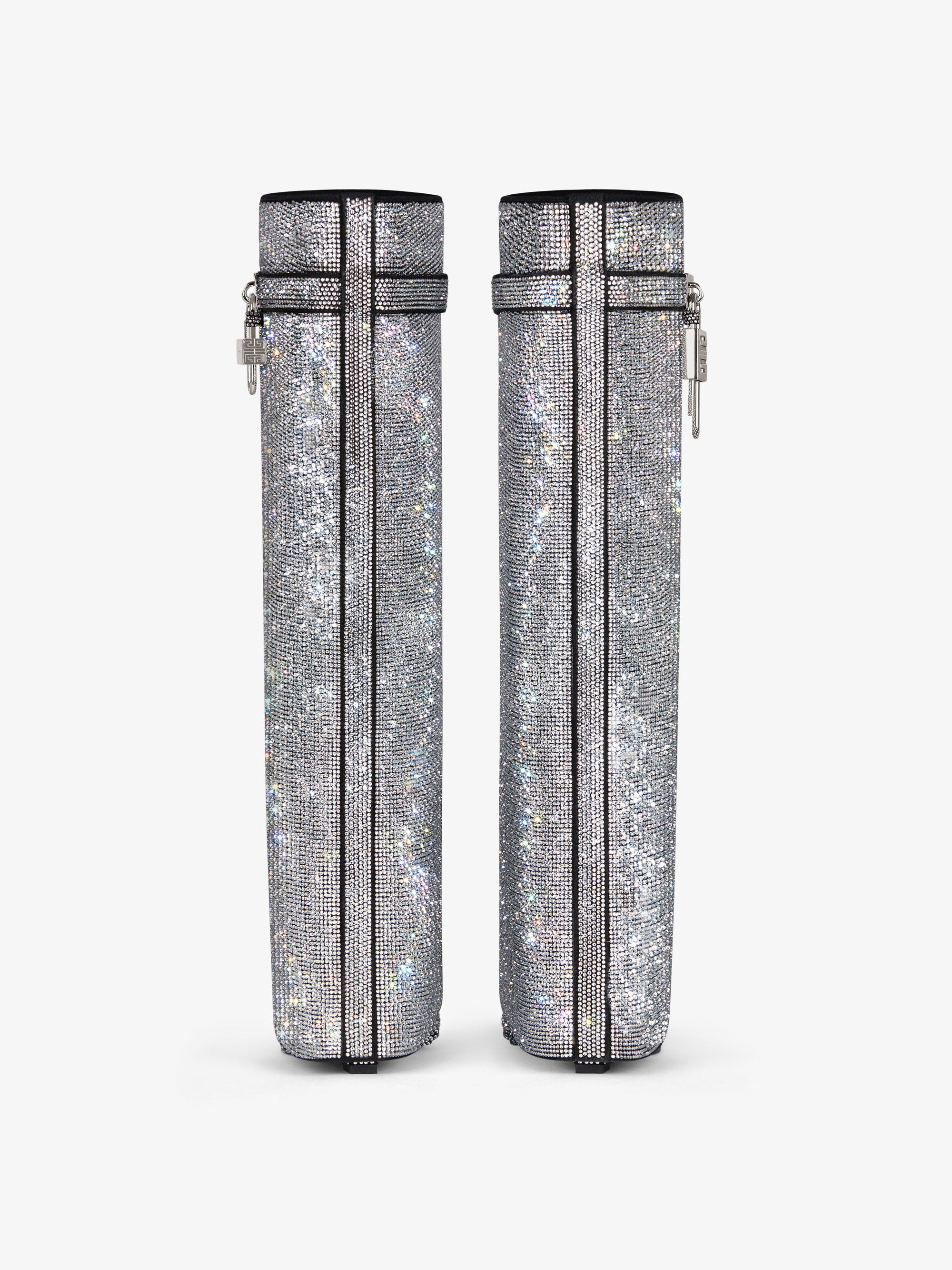 Bottes Shark Lock 90 avec strass - Silvery