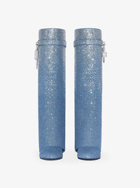 GRADIENT DENIM STRASS/ SILVERY PADLOCK