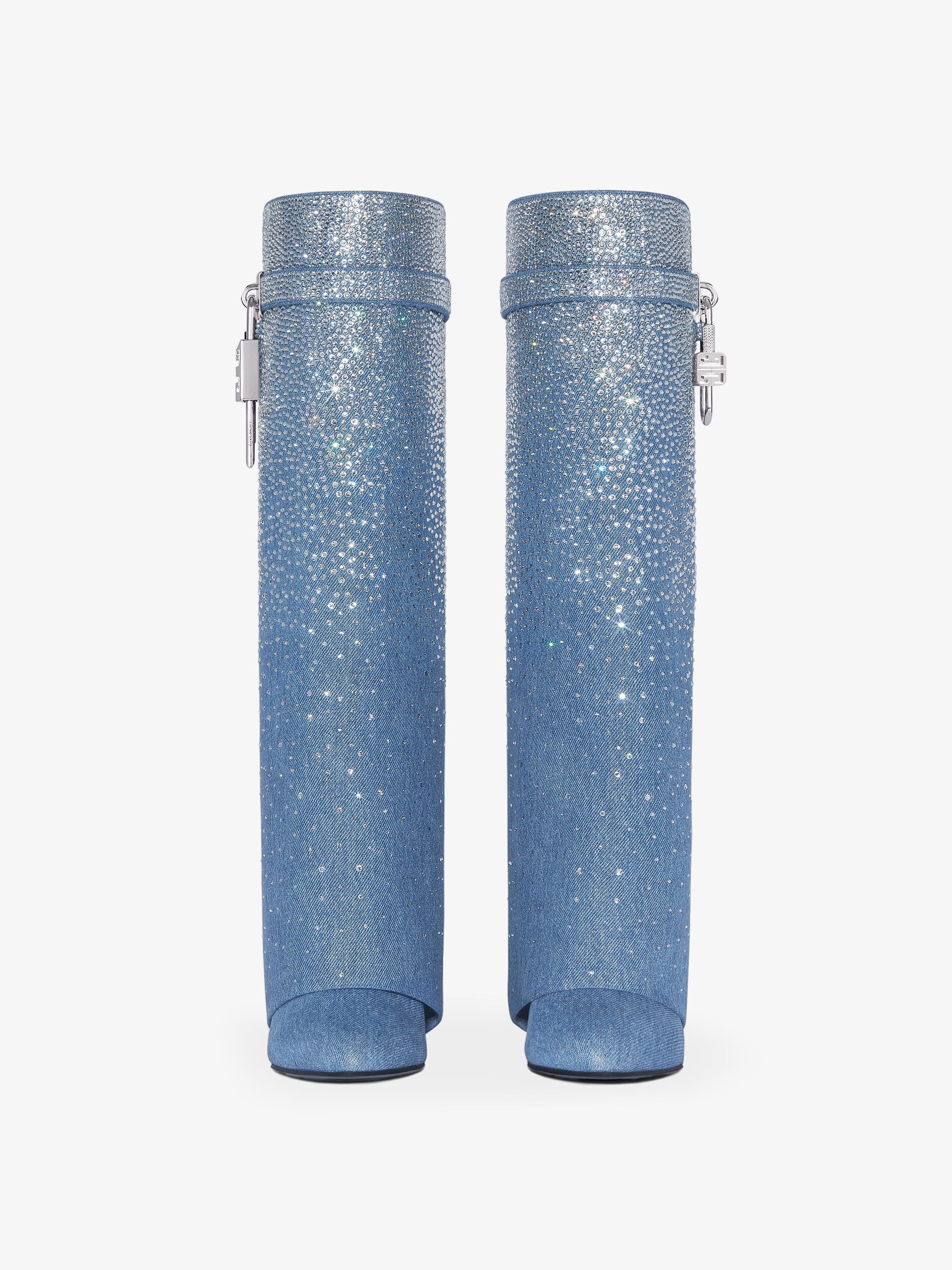 GRADIENT DENIM STRASS/ SILVERY PADLOCK
