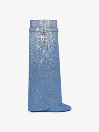 GRADIENT DENIM STRASS/ SILVERY PADLOCK