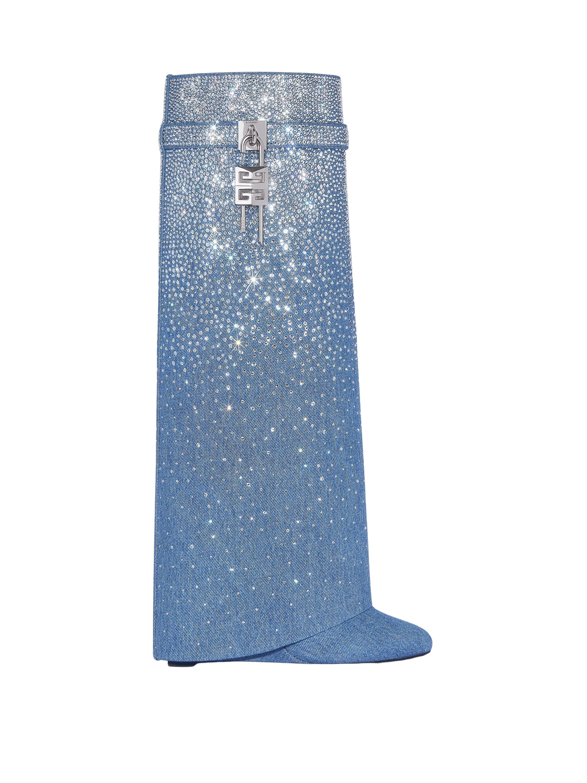 Bottes Shark Lock 90 en soie mélangé - Medium Blue