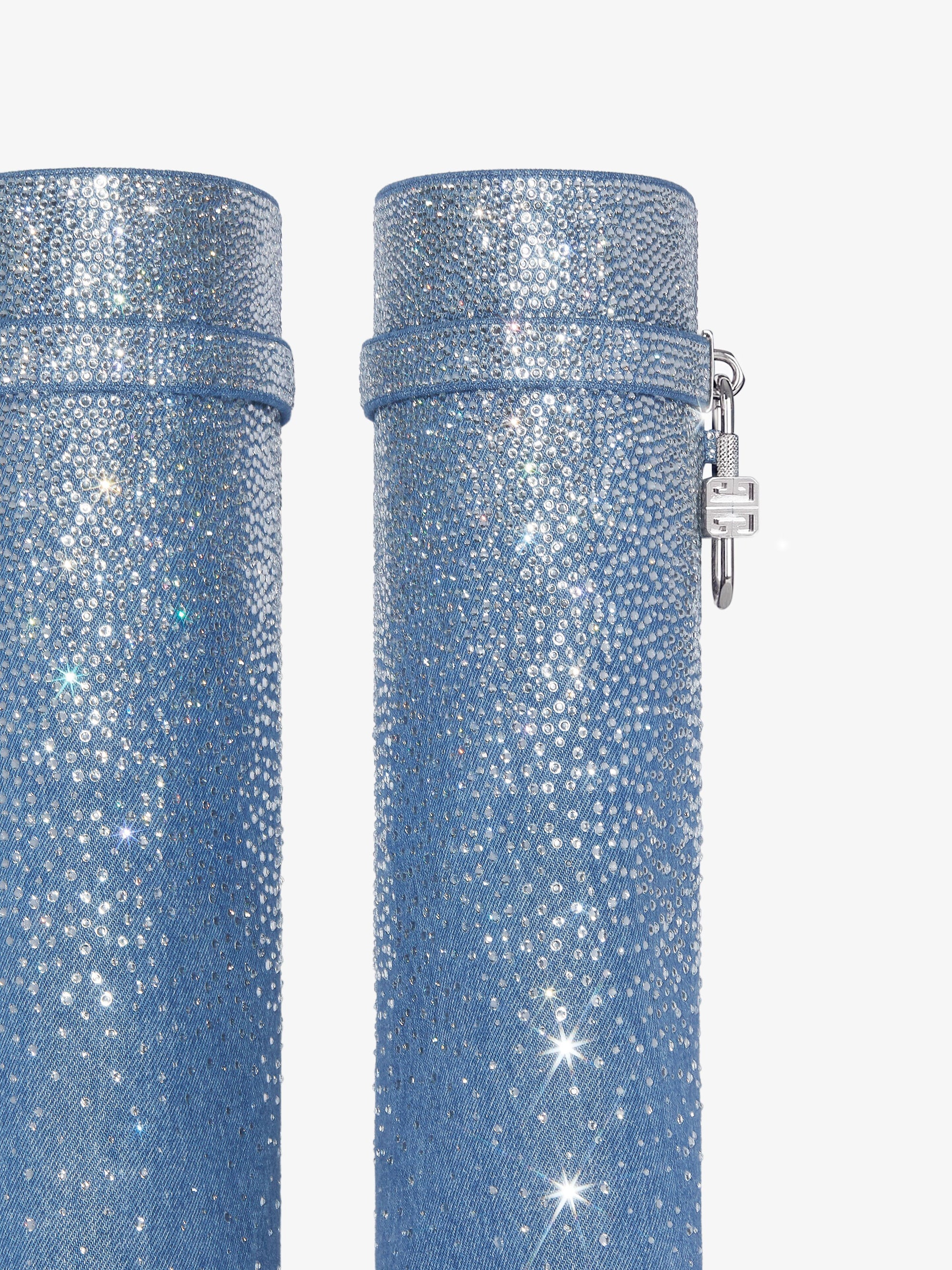 GRADIENT DENIM STRASS/ SILVERY PADLOCK