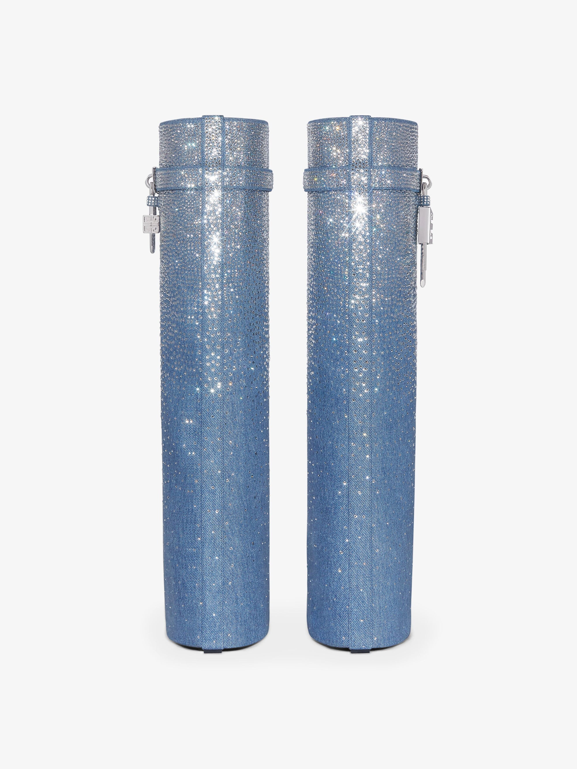 GRADIENT DENIM STRASS/ SILVERY PADLOCK