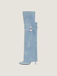 SHARK LOCK STILETTO OTK BOOTS