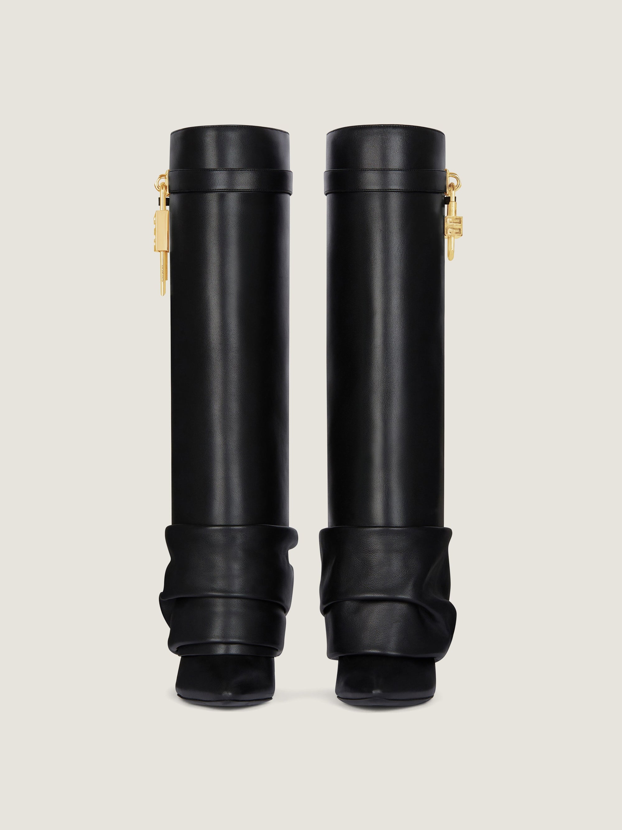 SHARK LOCK STILETTO HIGH BOOTS