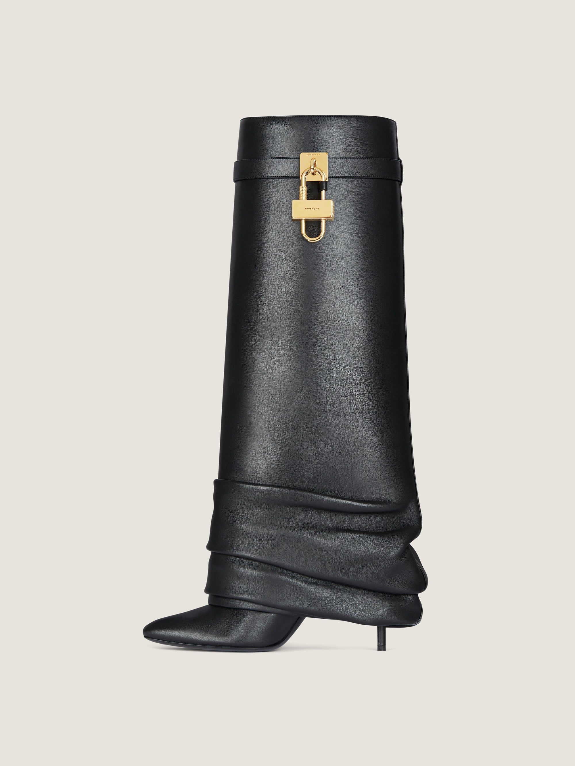 SHARK LOCK STILETTO HIGH BOOTS