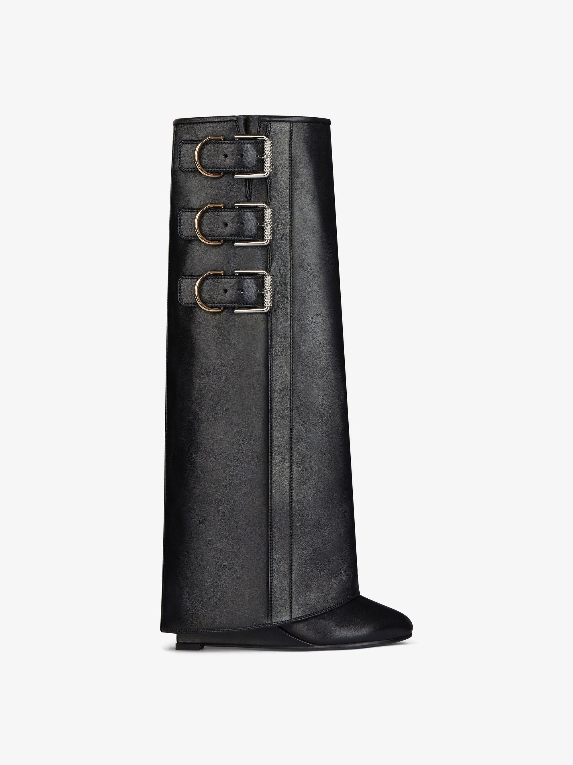 SHARK LOCK STILETTO HIGH BOOTS