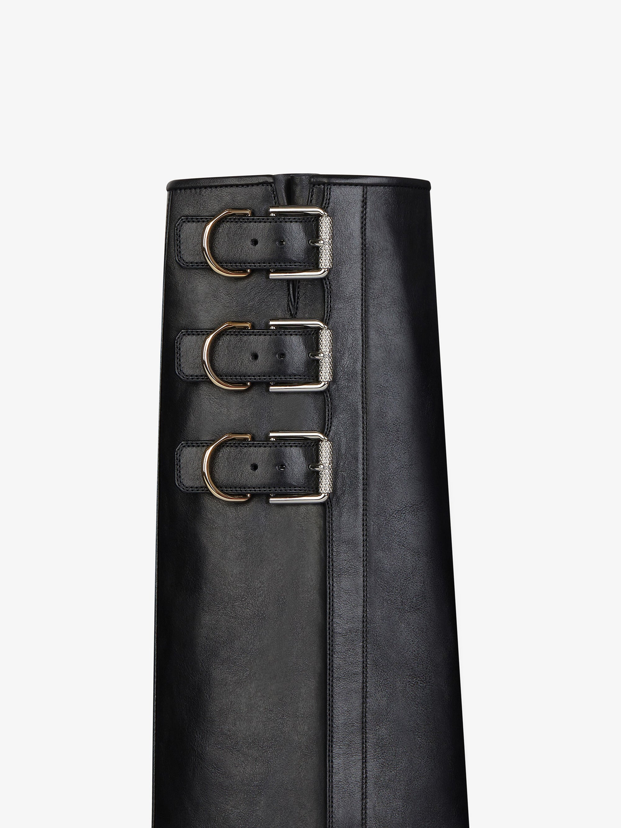 SHARK LOCK STILETTO HIGH BOOTS