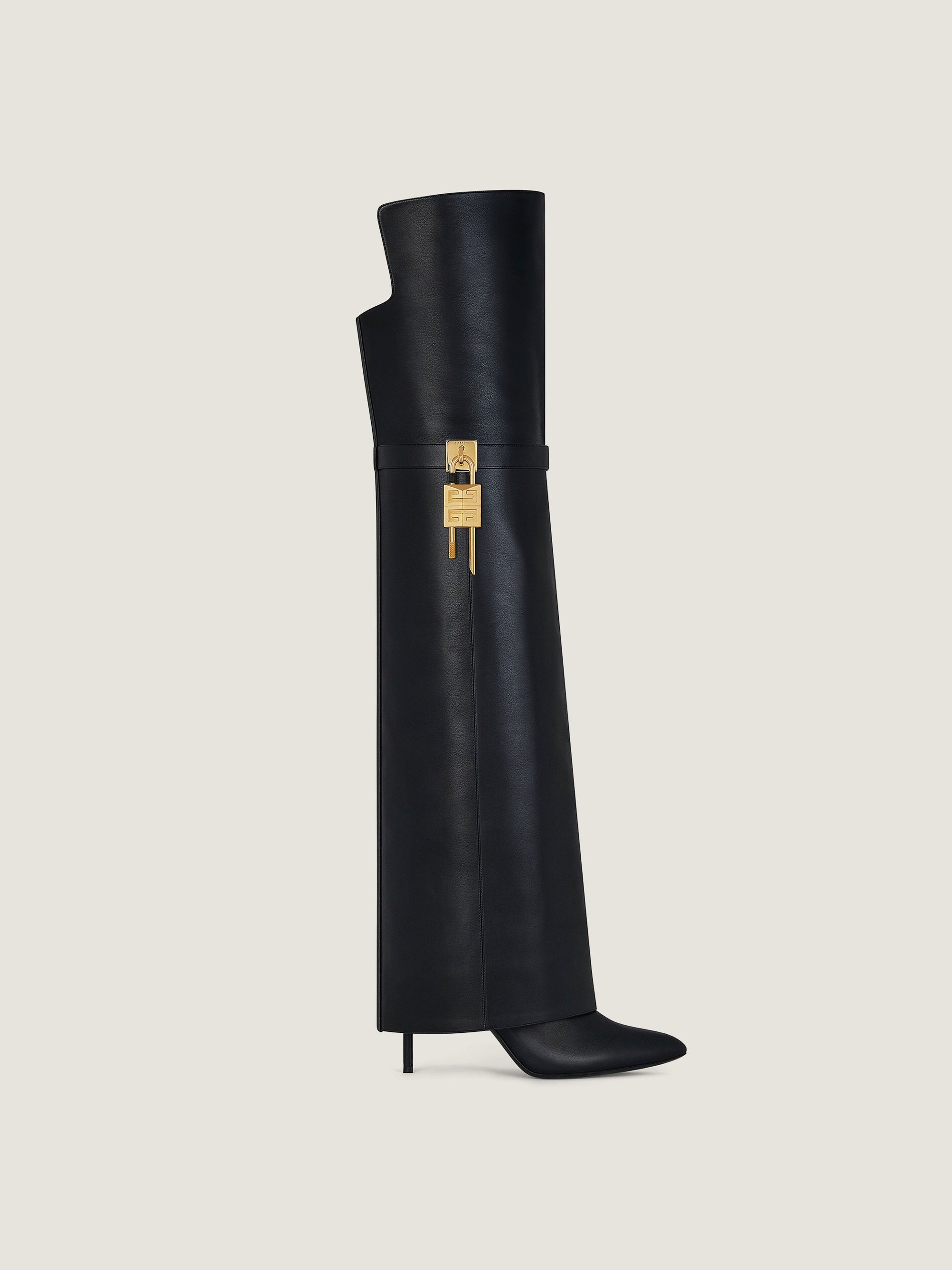 SHARK LOCK STILETTO OTK BOOTS - NEW FIT