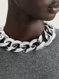 Collier chaîne argenté en laiton - Silvery