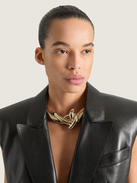 CHAIN LINK GOLDEN TORQUE NECKLACE