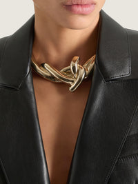 Collier torque chaîne doré en laiton - Pale Golden