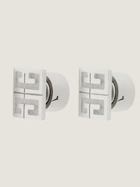 4G SILVERY STUD EARRINGS