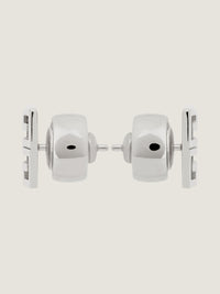 4G SILVERY STUD EARRINGS