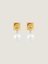 4G STUD GOLDEN PEARL EARRINGS