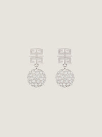 4G STUD SILVERY CRYSTAL EARRINGS