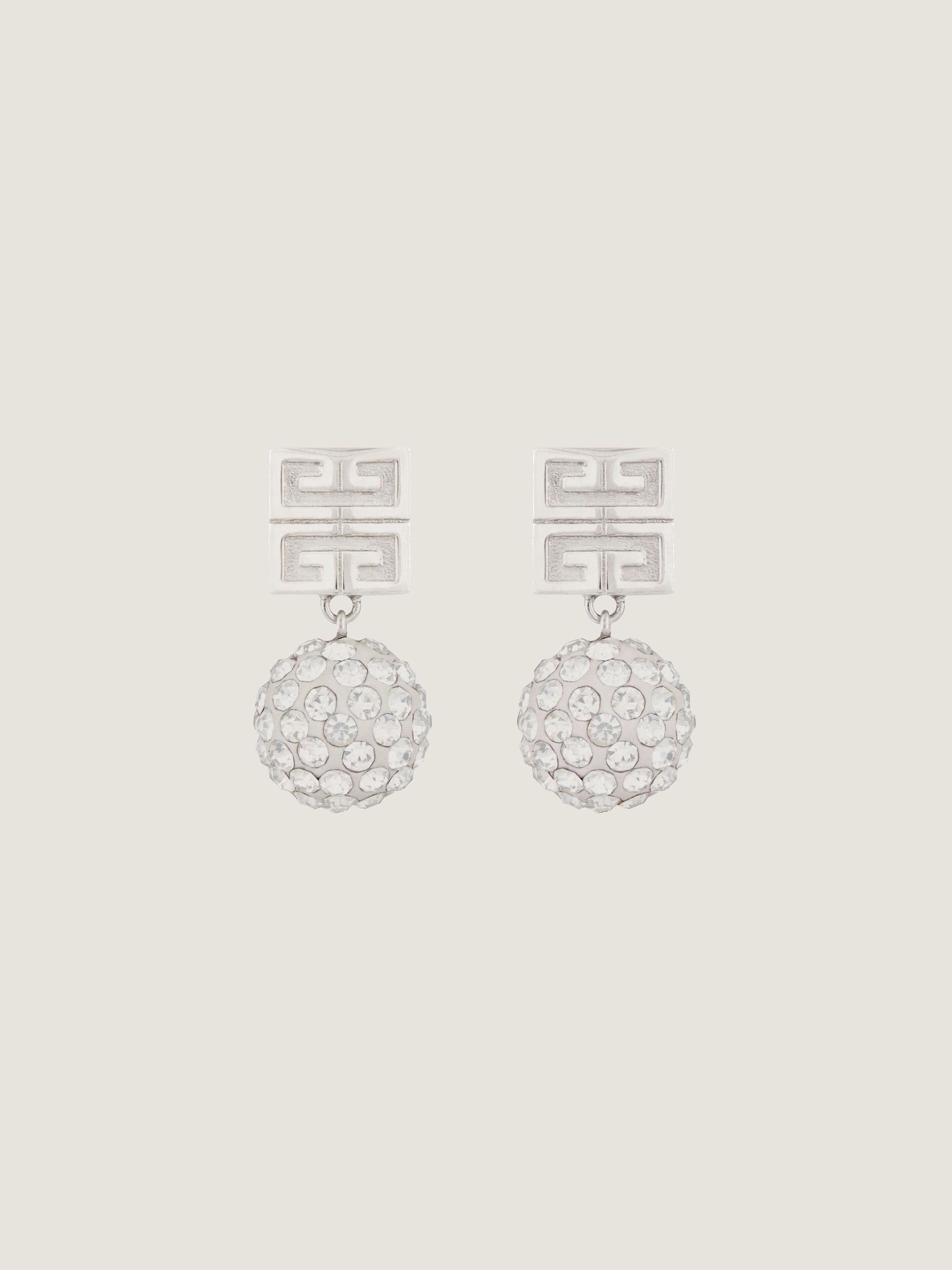 4G STUD SILVERY CRYSTAL EARRINGS