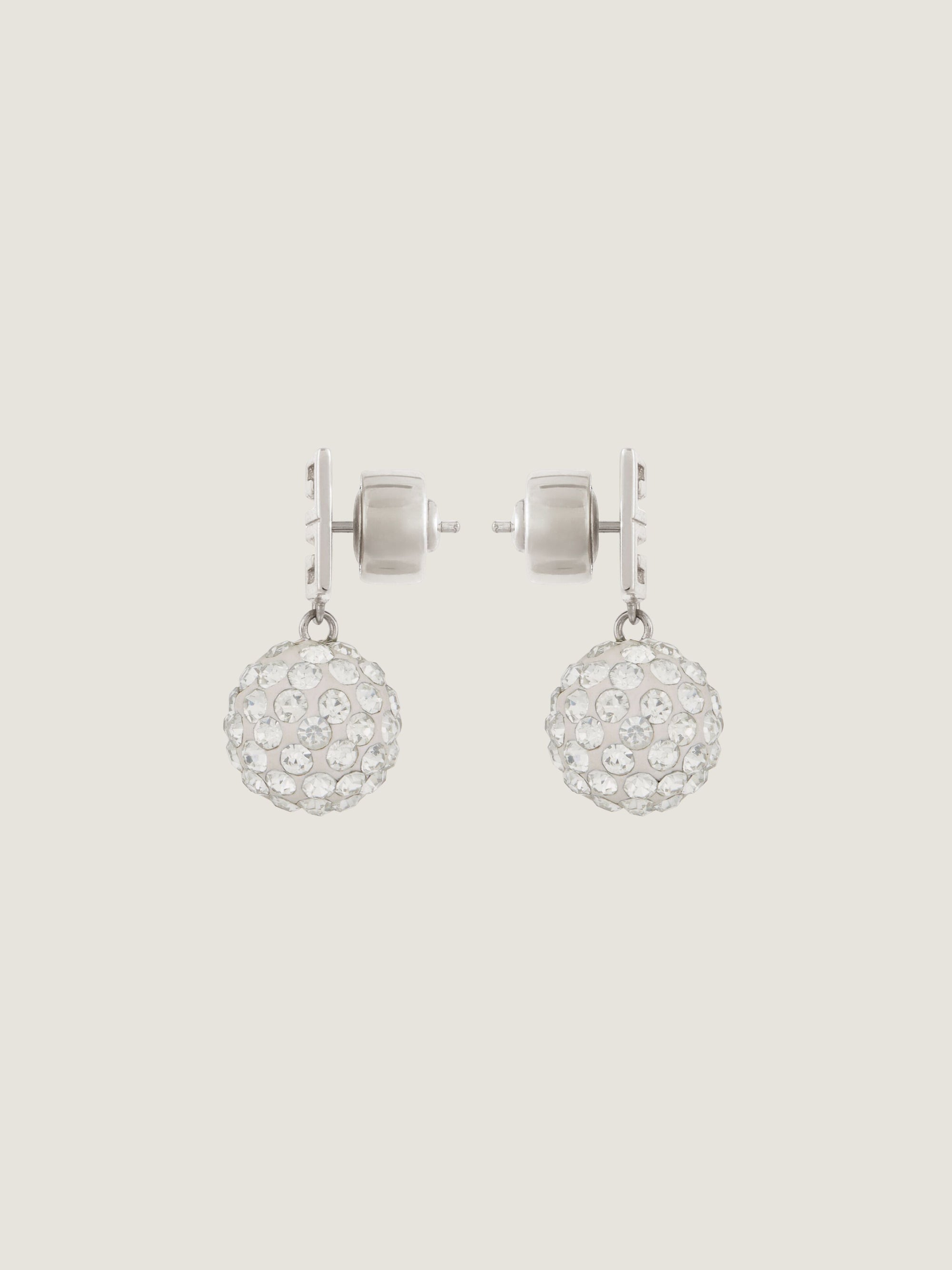 4G STUD SILVERY CRYSTAL EARRINGS